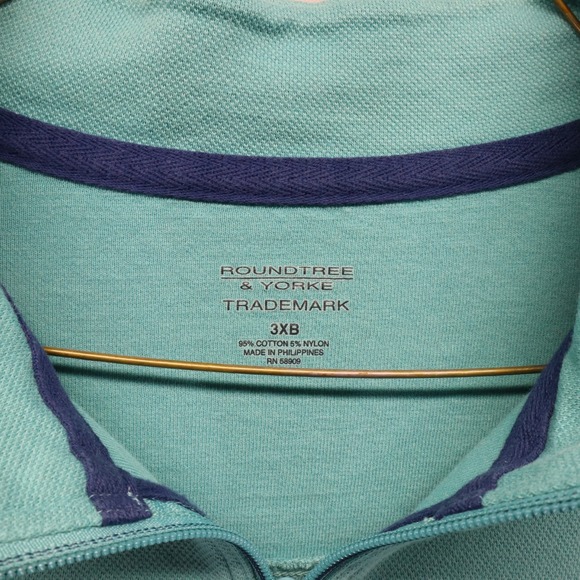 Roundtree & Yorke Sweater Mens 3XB Big 1/4 Zip Pullover Mock Neck Long Sleeve - Picture 3 of 7